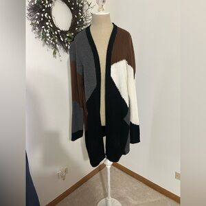 Fortune & Ivy color block cardigan sweater